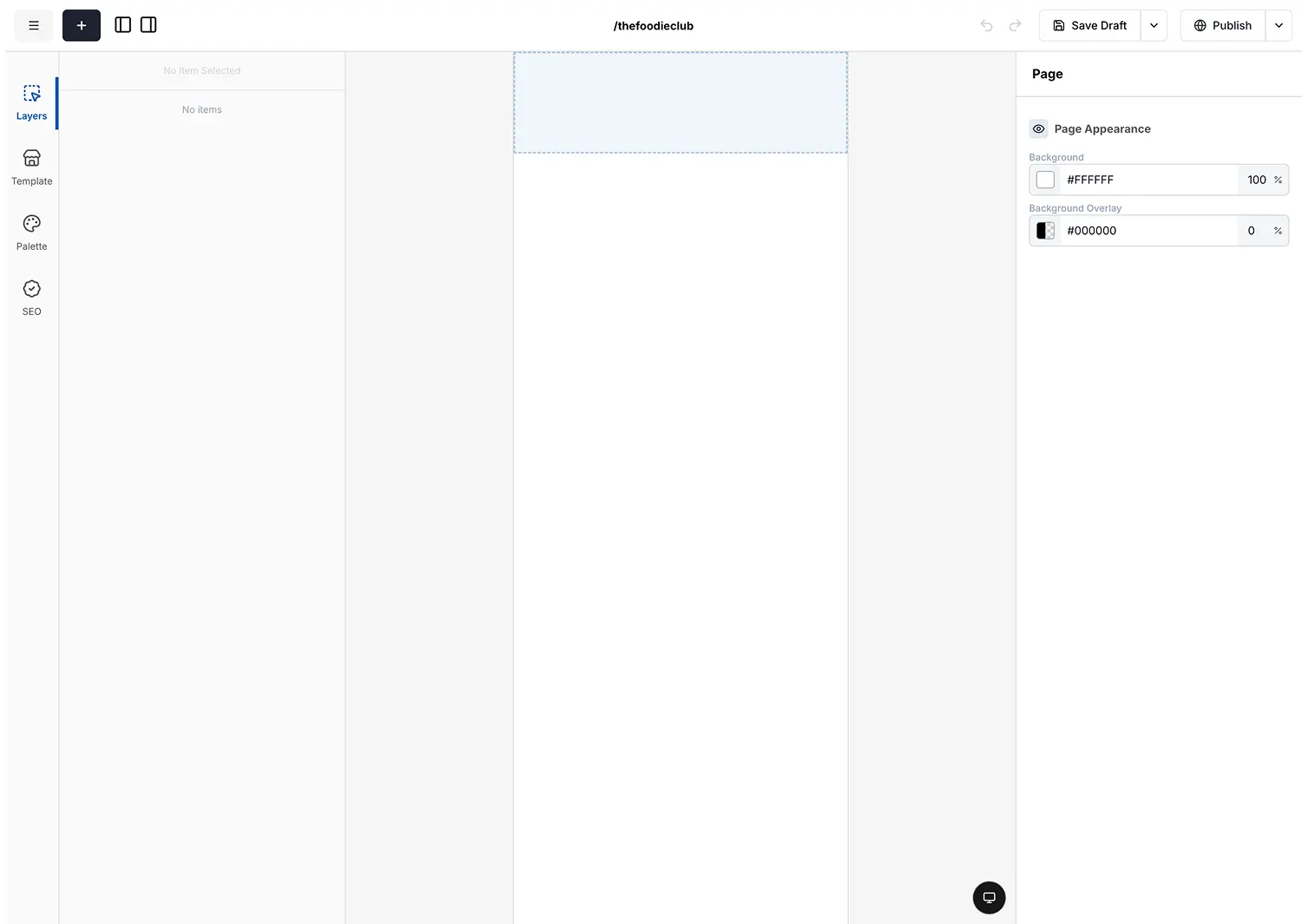 The editor: canvas, Insert button, Fields panel